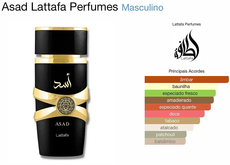 Perfume Árabe Masculino Asad Lattafa Eau de Parfum - 100ml